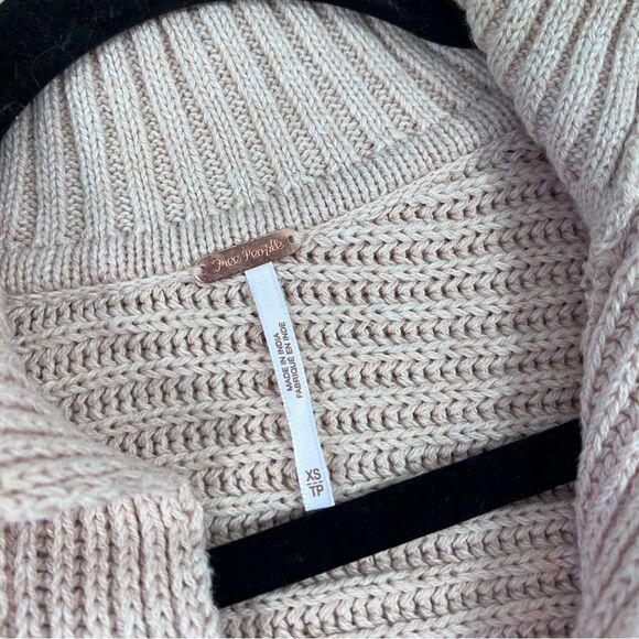 Free people marlie pullover v neck dusty pink collared oversized - Picture 9 of 9